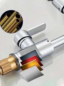 Grifo de baño moderno de una sola manija para agua caliente y fría, giratorio 360 grados, de acero inoxidable, con control separado de agua caliente y fría, filtro integrado y conexión G1/2 pulgadas, fácil instalación, flujo de agua eficiente, acabado de diseño moderno, adecuado para fregaderos de hogar, hotel, apartamento y RV, lavabos de cocina y lavabos de baño, grifo de lavabo de baño, accesorio esencial para el hogar moderno, regalo de vacaciones y renovación del hogar, opción ideal - Multicolor - Ver 11