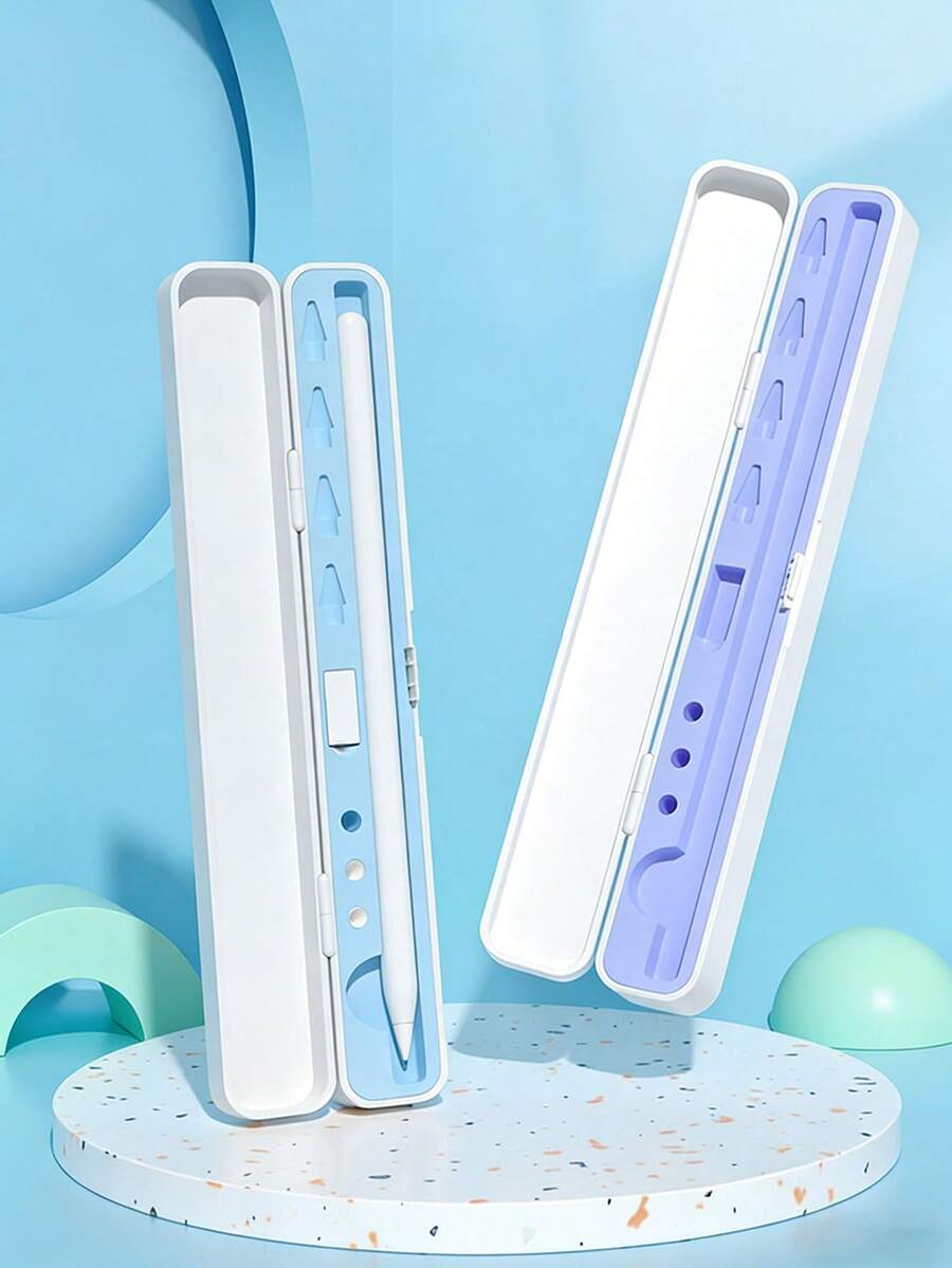 1 个触控笔收纳盒，防摔笔盒，电容笔保护套，硅胶笔盒，兼容防水防刮保护套，触控笔防水套，防震 Apple Pencil 收纳盒。 - 彩色 - 查看 1