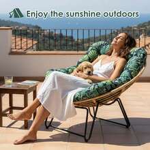 Rocking Chair Cushion,Waterproof Wicker Egg Chair Replacement Pad, Hammock Chair Pad, Oversized Multifunctional Wicker Egg Lounge Chair Soft Cushion,Thick Papasan Seat Cushion With Ties For Indoor & Outdoor Patio, Porch, Balcony, Garden Patio Outdoor Rocking Chair Living Room, Comfy Modern Cozy Lounge Rocker Chair Cushion For Balcony Porch Patio - 綠色 - 查看 10