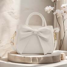 2026 New Bowknot Handbag, Fashionable And Versatile, Suitable For Party And Dinner, Women's Messenger Bag,Handbags - trắng - Xem 2