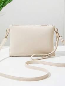 Mini Beach Bag, Wristlet Coin Purse, Women's Shoulder Crossbody Bag, New Spring/Summer Fashion , Versatile, Wholesale Small Niche Shoulder Crossbody Sweet Square Bag - Beige - View 6