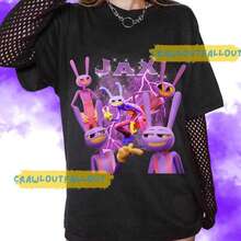 Limited Jax The Amaxing Digital Circus Vintage T-Shirt, Gift For Women And Man Uni T-Shirt - 黑色 - 查看 1