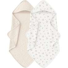 30"X30" Hooded Baby Muslin Bath Towel, Super Soft Absorbent Infant Bathrobe, Suitable For Newborns And Babies, Essential Baby Item, Registry And Gift - Multicolor - View 8