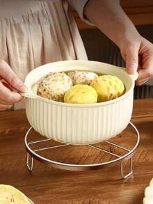 Thickened Stainless Steel Steamer Rack, Trivet For Pot, Kitchen Countertop Pot Holder Rack - Multicolor - View 5