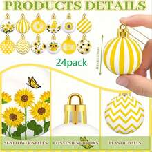 Summer Hanging Decorations Set Wooden Sunflower Flat Ball Pendants Ornament For Themed Party - Colorful - View 6