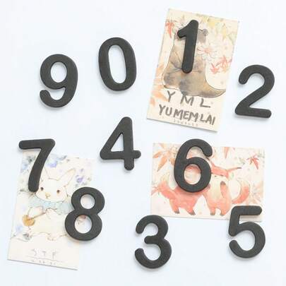 1pc Black Number Magnetic Fridge Sticker, DIY Combination Fridge Magnet, Anniversary Decor, Gift, Home & Kitchen Decor