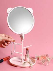 单件装 Y2K 涂鸦图案折叠手持化妆镜，轻巧超薄，便携设计，优质塑料材质，椭圆形镜框，细节精致，适用于多种场合，可折叠成小巧的正方形，方便携带，是化妆的理想之选，价格实惠，也是房间装饰的理想选择。 - 彩色 - 查看 5