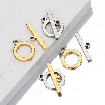 5pcs Stainless Steel Flat Carabiner Clips, Suitable For DIY Necklace And Bracelet Jewelry Making Accessories
