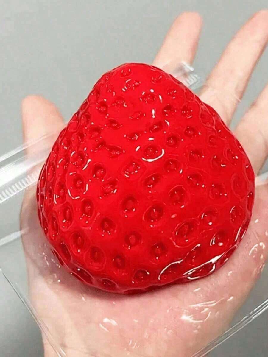 1pc Squishy Strawberry Tart Soft Silicone Squeeze - Stress Relief Sensory Toy , Adults, Office And Party - 彩色 - 查看 1