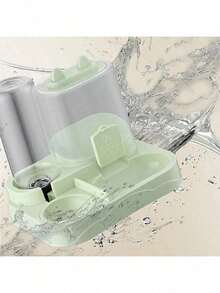 2-In-1 Cat Food And Water Bowls Set, Dry And Wet Separation, Durable Plastic Material, Pet Feeding And Watering Station, Easy To Clean, Suitable For Various Pets To Supplement Water And Healthy Feeding. - 500ml - View 5