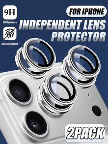 2 Sets, Silver Mobile Phone High-Definition Rear Camera Lens Protector, Tempered Glass Film, High-Definition Photography Without Loss Of Image Quality, Using Advanced Adhesive, Easy Installation, Not Easy To Fall Off, Compatible With IPhone 17 Pro Max/17 Pro/17 Air/17/16 Pro Max/16 Pro/16 Plus/16/15 Pro Max/15 Pro/15 Plus/15/14/13/12 And Other Models Applicable To Daily Shield, Office, Home Daily Shield Office Home Phone Camera Cover Waterproof Shockproof Anti-Fall Scratch Resistant - Silver - View 15