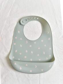 2pcs/1pc Celemek Bayi Silikon, Anti Bocor, Anti Noda, Lembut, Dapat Diatur Ukurannya, Dapat Direbus, Portabel, Motif Geometris, Polka Dot, Hewan Ternak, Bunga Liar, Cocok untuk Penggunaan Sehari-hari dan Bepergian Bayi - MultiWarna - View 15