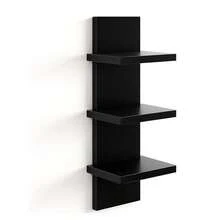 3/5 Layer Suspended Wall Shelf - A Modern Storage Unit That Saves Space, Made Of PVC Material, Suitable For Bedrooms, Living Rooms, And Offices - Practical Wall Bookshelves, Multifunctional Storage Shelves - màu đen - Xem 5