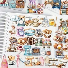 50pcs Baking Themed Stickers, Creative Decals For Notebook, Laptop, Phone, Skateboard, Guitar, Fridge, Luggage, Helmet, Wall, Desk, Birthday, Party, Holiday Gifts, Planner - 1 Set - View 3