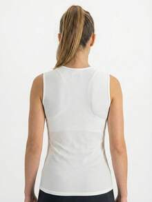 Women's Quick Dry Sleeveless Base Layer Cycling Undershirt Mositure Wicking Tank Tops Running Vests - White - View 4