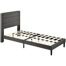 Upholstered Bed 90 X 200 Cm, Frame And Headboard, Double Upholstered Bed, Grey Fabric, Bed For Young People - Dark Grey - View 6
