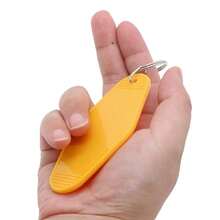 10pcs Blank Hotel Keychains Bulk Vintage Motel Keychain Vinyl  Printing Keychains DIY Keychain Tags (Yellow) - 橘色 - 查看 5