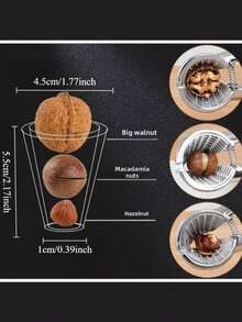 1pc Multi-Function Nut Cracker, Walnut Sheller, Pecan Nutcracker, Ergonomic Handle, Simple Operation, Kitchen Essential - Multicolor - View 3