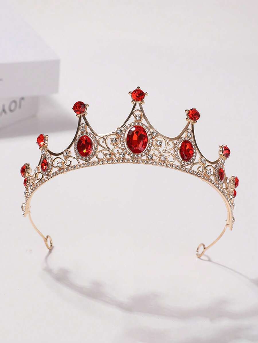 1件欧美风新娘公主3D皇冠头饰，优雅奢华水钻生日发饰，皇冠，头饰，头饰，婚礼皇冠