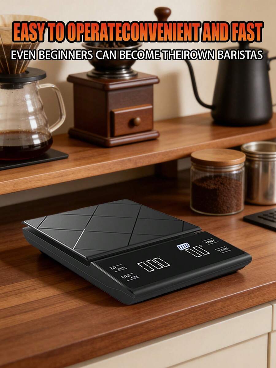 1 厨房咖啡秤，带定时器，高精度 G 厨房烘焙家用小型中药秤，单位转换 G/Oz/mL，厨房用品，烘焙工具，食品秤（不含电池） - 彩色 - 查看 1