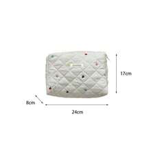Embroidered Clutch Bag Large Capacity Cosmetic Organizer Bag Multi-Purpose Storage Pouch Soft Makeup Bag - Multicolor - View 10