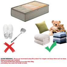 大容量床下储物袋，防水床上用品和衣物收纳袋，可折叠床用储物箱 - 淺灰色 - 查看 2