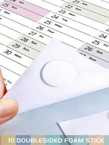 2026年挂历计划本 - 2026年全年日历视图，展开尺寸：29.2 x 20.7英寸/74.2 x 52.5厘米，2026年挂历计划本，家庭管理，学习用品，时尚计划本，简约设计，耐用纸张，书写流畅，月度计划，规划工具，家居收纳，办公用品 - 多色 - 查看 9