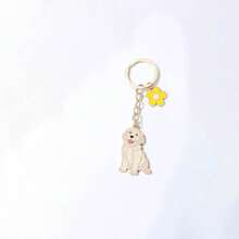 1pc Gold Golden Retriever Enamel Dog Keychain Cartoon Animal Key Ring Pendant Women's Handbag Accessory DIY Jewelry Gift - Multicolor - View 10