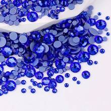 SS6 2mm-SS12 3mm, 1440pcs/Pack, SS16 4mm, 720pcs/Pack, SS20 4.8mm, 360pcs/Pack, SS30 6.4mm, 288pcs/Pack, Round Flat Bottom Glass Crystal Rhinestones, Multi-Color Crystal Gems Hot-Fix DMC Jewelry Beads For DIY Nail Art, Clothing, Bags, Shoes, Crafts, Sparkling Nail Stickers Decoration - Multicolor - View 177