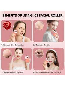 1pc Silicone Ice Cube Tray, Silicone Facial Ice Roller For Beauty Skincare, Reusable Facial Massage Ice Roller, Back To School Essential - Multicolor - View 8