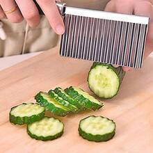 Wavy Cutting Tool For Vegetables And Fruits, Salad Knife, French Fry Cutter, Steel Potato Slicer, Cucumber, Carrots - [1PCS] - View 4