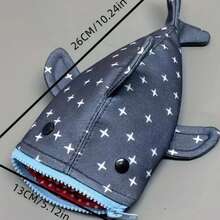 1个可爱鲨鱼造型铅笔盒，大容量文具收纳袋，铅笔袋 - 多色 - 查看 5