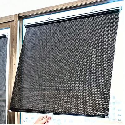 1pc Black Out Blinds Roller Drilling Drill Blackout Shades Curtain Rollers For Window Roll Darkening Blind Curtains Kitchen Shutter