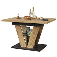 Extendable Dining Table 110 (140) X 80 X 75 Cm, Kitchen Table Extendable Up To 140 Cm, Ideal For Kitchen And Living Room, Wood-Look Top.