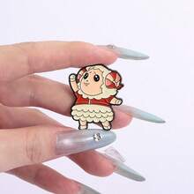 4 piezas Accesorios divertidos y lindos con broche de conejo, oveja y otros animales de dibujos animados, insignia de metal para mochila, regalo - Multicolor - Ver 2