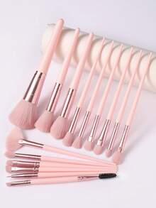 25PCS Makeup Tools Set Including:15PCS Makeup Brush Set+1pc Makeup Sponges+1pc Mini Makeup Sponges+2PCS Air Cushion Powder Puff+1pc Mini Air Cushion Powder Puffs+1pc Hairband+1pc Makeup Brush Cleaning Tools+1pc Facial Cleansing Sponges+1pc Circular Powder Puffs+1 Pc Silicone Cat Paw Face Brush - Pink - View 3