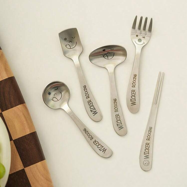 1 Set Of 304 Stainless Steel Spoon And Fork Cutlery Set, Suitable For Daily Use, Holidays, Restaurants, And Inns - Silver - View 5