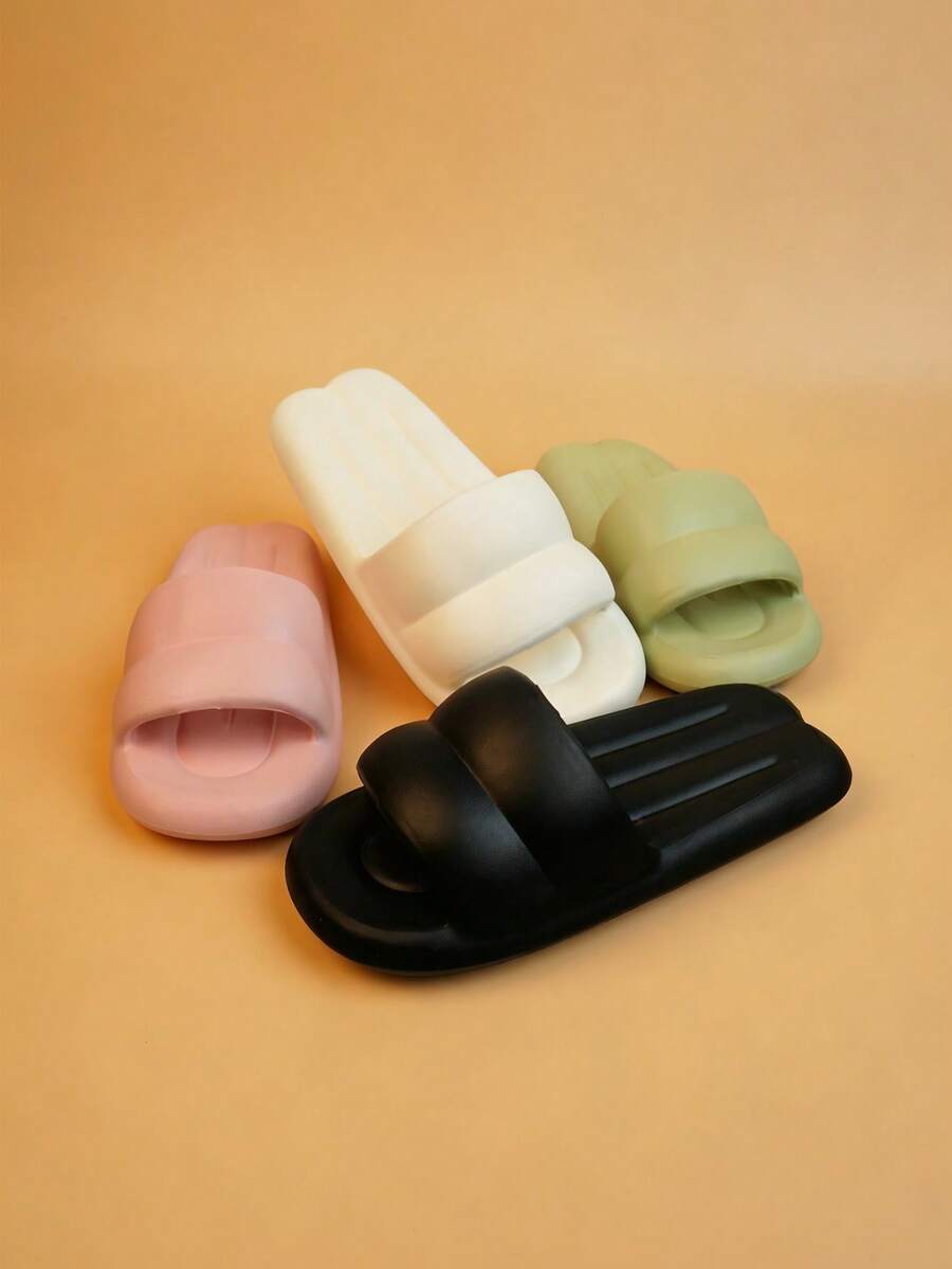 2026新款厚底家居拖鞋，防滑美观ins情侣拖鞋，夏季时尚EVA拖鞋 - 淺杏色 - 查看 1