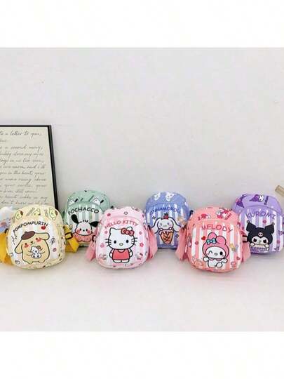 SANRIO 1个三丽鸥Hello Kitty Kuromi My Melody可爱卡通女士零钱包，可装手机，时尚外出单肩斜挎包