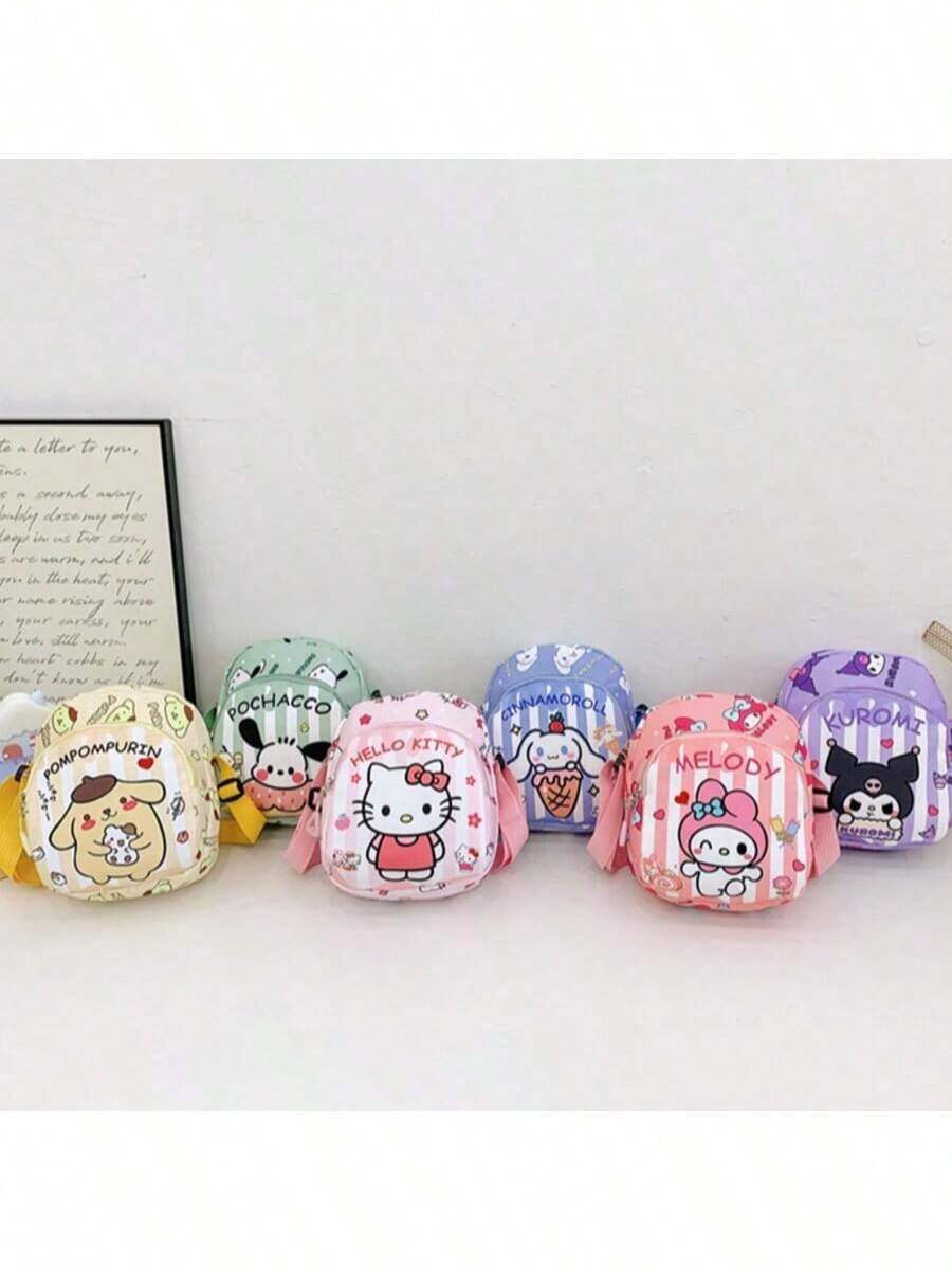 SANRIO 1个三丽鸥Hello Kitty Kuromi My Melody可爱卡通女士零钱包，可装手机，时尚外出单肩斜挎包