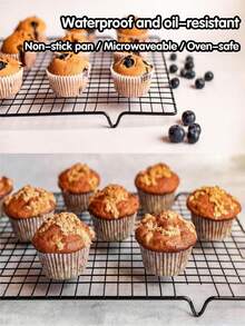 100/500个装烘焙纸杯蛋糕衬垫，甜点烹饪容器，蛋糕纸杯，甜点纸杯，防油烘焙杯，纸杯蛋糕模具，经典烘焙工具，纸质 - 彩色 - 查看 8