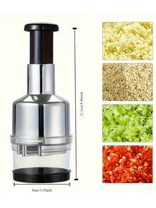 410 Grade Stainless Steel Garlic Press - Professional Manual Chili And Vegetable Crusher, Heavy Duty Meat Mincer, Rust-Proof Kitchen Tool - Multicolor - View 7