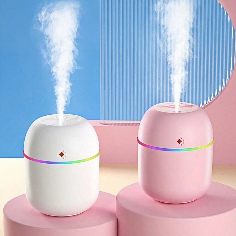 1pc Lucky Color USB Humidifier, Portable Mini Aromatherapy Diffuser, LED Color Car Aromatherapy Machine, Suitable For Car/Office/Bedroom, Suitable For Air Humidification, Room Decoration