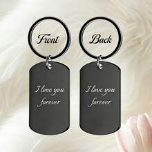 Customized Engraved Photo/Text Keychain - Personalized Laser Engraved Heart-Shaped Keyring, Metal Keychain, Unisex, Valentine's Day, Christmas, Family Gift, Black, Keychain Accessories, Romantic Gift, Elegant Accessory, High-Quality Engraving, Personalized Double-Sided Photo Glass Keyring,Jewellery For Ladies - Multicolor - View 19