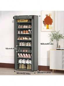 1pc Yellow Dust-Proof Shoe Cabinet, Multi-Layer Minimalist Shoe Rack, Suitable For School Dorms, Easy To Assemble, Available In 4-Layer, 5-Layer, 6-Layer, 8-Layer (10-Layer Rack Can Hold Approx. 20-27 Pairs Of Shoes), Space-Saving Home Storage Rack, Suitable For Bedroom Storage, Multi-Functional Minimalist Shoe Rack With Dust Cover - Yellow - View 6