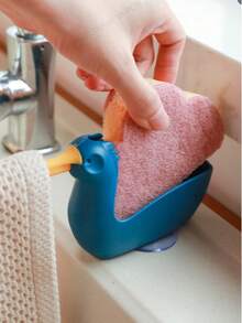 1pc Multifunctional Kitchen Cloth Holder - Countertop Sponge Organizer Rack With Drainage Design, Holds Cleaning Cloths And Sponges - A - View 10