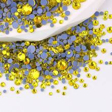 SS6 2mm-SS12 3mm, 1440pcs/Pack, SS16 4mm, 720pcs/Pack, SS20 4.8mm, 360pcs/Pack, SS30 6.4mm, 288pcs/Pack, Round Flat Bottom Glass Crystal Rhinestones, Multi-Color Crystal Gems Hot-Fix DMC Jewelry Beads For DIY Nail Art, Clothing, Bags, Shoes, Crafts, Sparkling Nail Stickers Decoration - Multicolor - View 174
