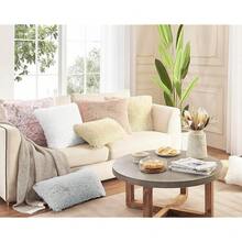 NordECO HOME 2er Set kissenbezüge 45x45 cm Kissen Türkis Künstlich Pelz Fellkissen Dekorative Deko Kissen Kuschelkissen Flauschig Sofakissen Weich Plüschkissen für Sofa-1513 - Beige - Übersicht 6