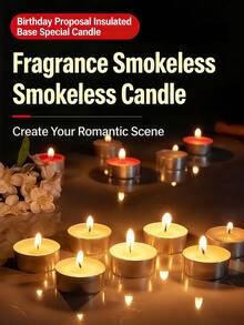 50pcs Red Smokeless Heart-Shaped Candles, White Tea Candles, Dripless And Long-Lasting Mini Heart Candles, Suitable For Room Decor, Dining Table Decor, Home Decor, Suitable For Holidays, Parties, Birthdays, Weddings And Dinners - one-size - View 2