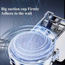可调节吸盘式淋浴喷头支架 - 壁挂式吸盘支架，强力吸盘壁挂支架，适用于淋浴软管、淋浴杆支架和壁挂式吸盘支架（银色） - A - 查看 10
